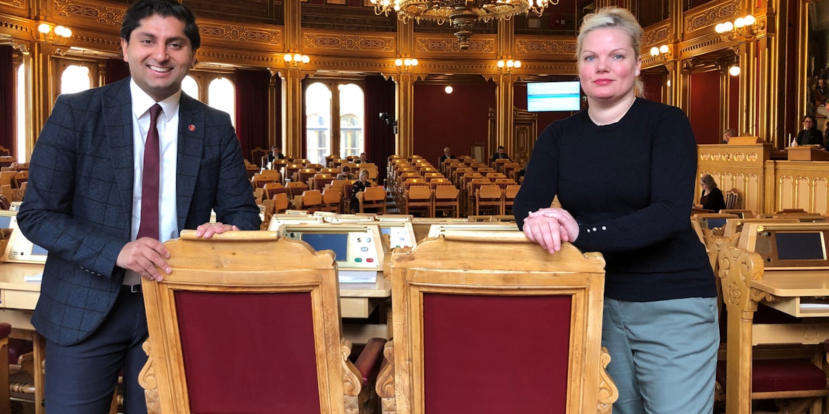 Himanshu og Silje på Stortinget Himanshu og Silje på Stortinget