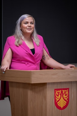 Stine Margrethe Knutsdatter Stamland er ordførerkandidat for FrP i Porsgrunn.