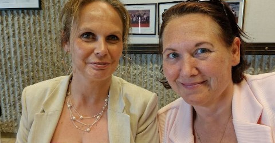 Mary-Ann Tabrizi og Leontine Zakariassen, 2. og 3. kandidat for Kongsberg FrP